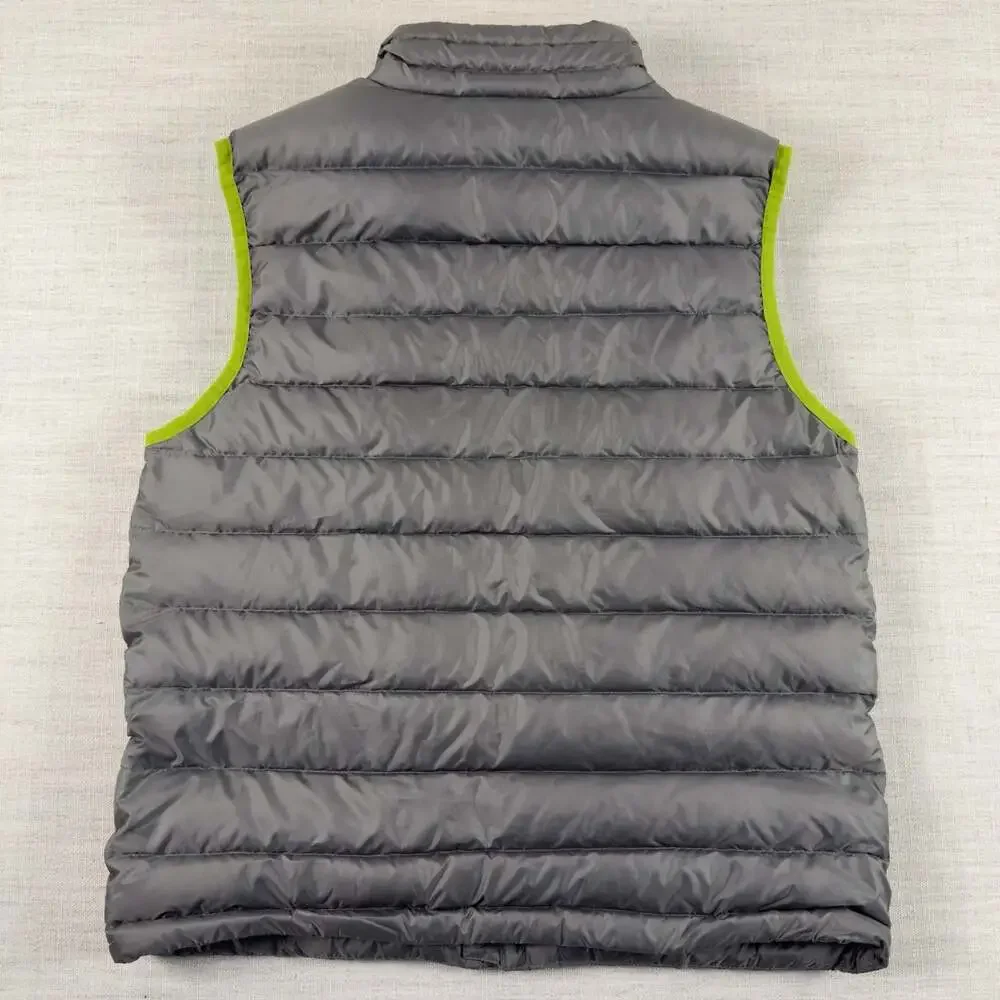Patagonia Kids' Down Sweater Vest Grey Lime Green Size XL (14)